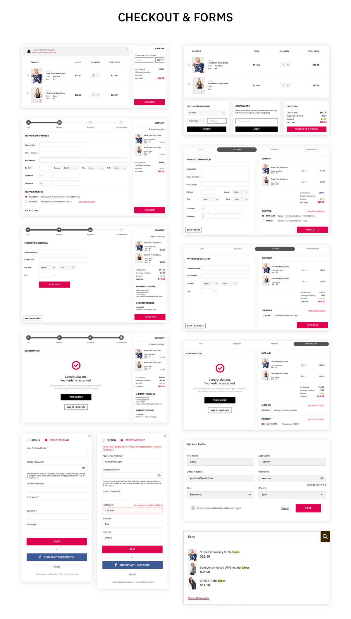 素材库下午茶：时尚的带详细规范的网页模板套装下载[Sketch,PSD,XD,Fig]插图(7)