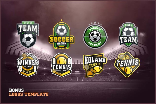 体育运动品牌&球队队徽Logo设计模板合集v1 Sports Logo Creator V1插图(10)