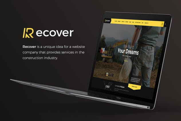 建筑服务公司官网PSD模板 Recover PSD Template插图(1)