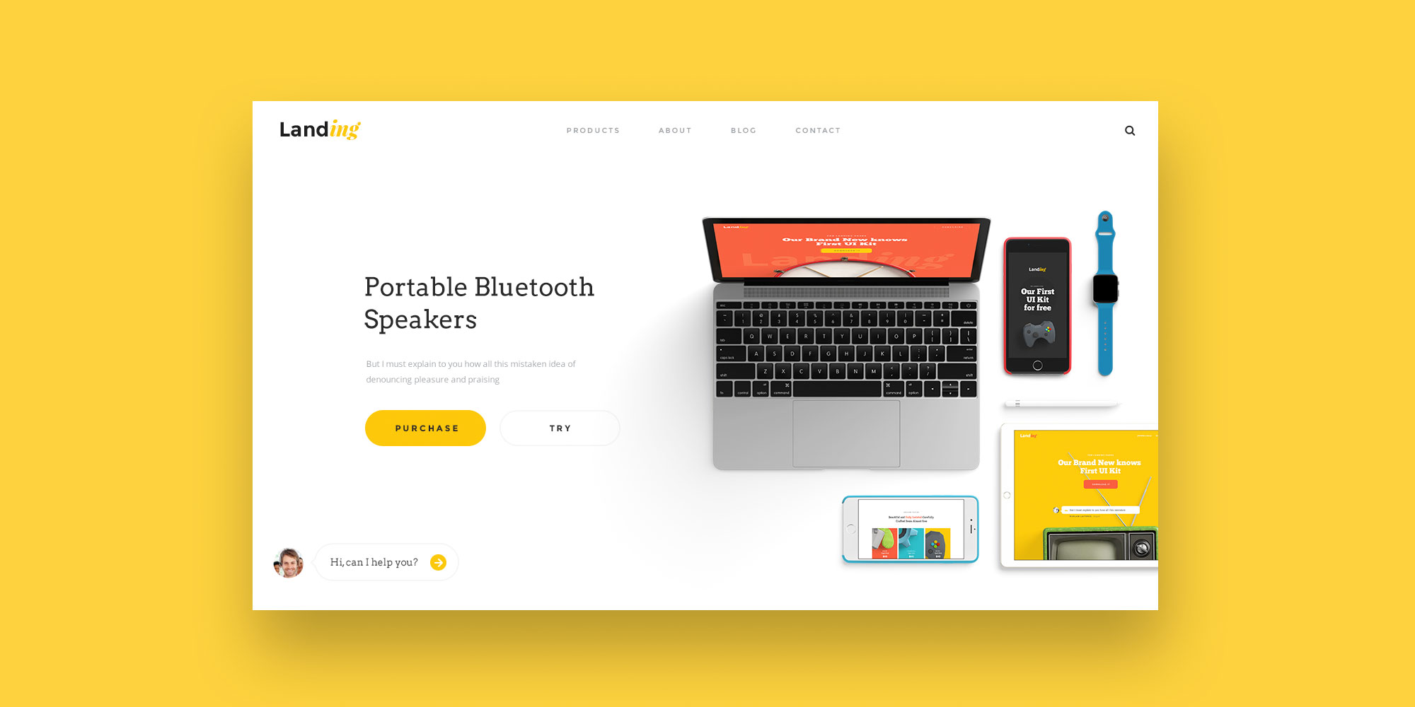 免费创意电子产品电商网站UI套件 UI Kit Landing Page插图