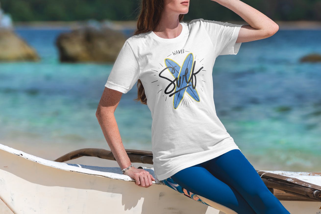 度假系列-休闲服装印花图案设计展示样机素材库精选v1 T-Shirt Mockup Vacation Edition Vol. 1插图(8)