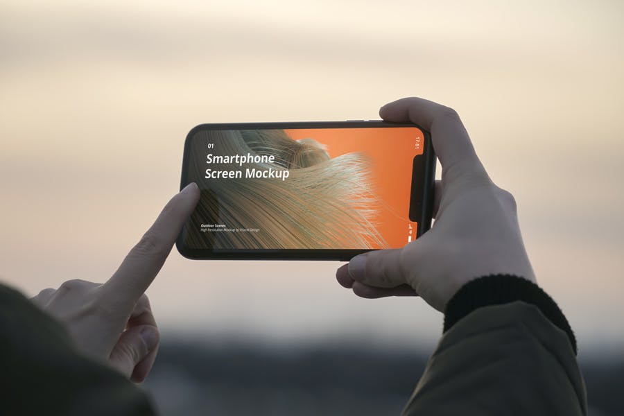 户外场景全面屏手机素材库精选样机模板 Phone Mockup Outdoor Scenes插图(2)
