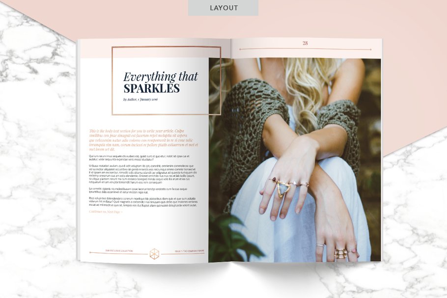 玫瑰金排版风格杂志模板 ROSE GOLD | Magazine插图(3)