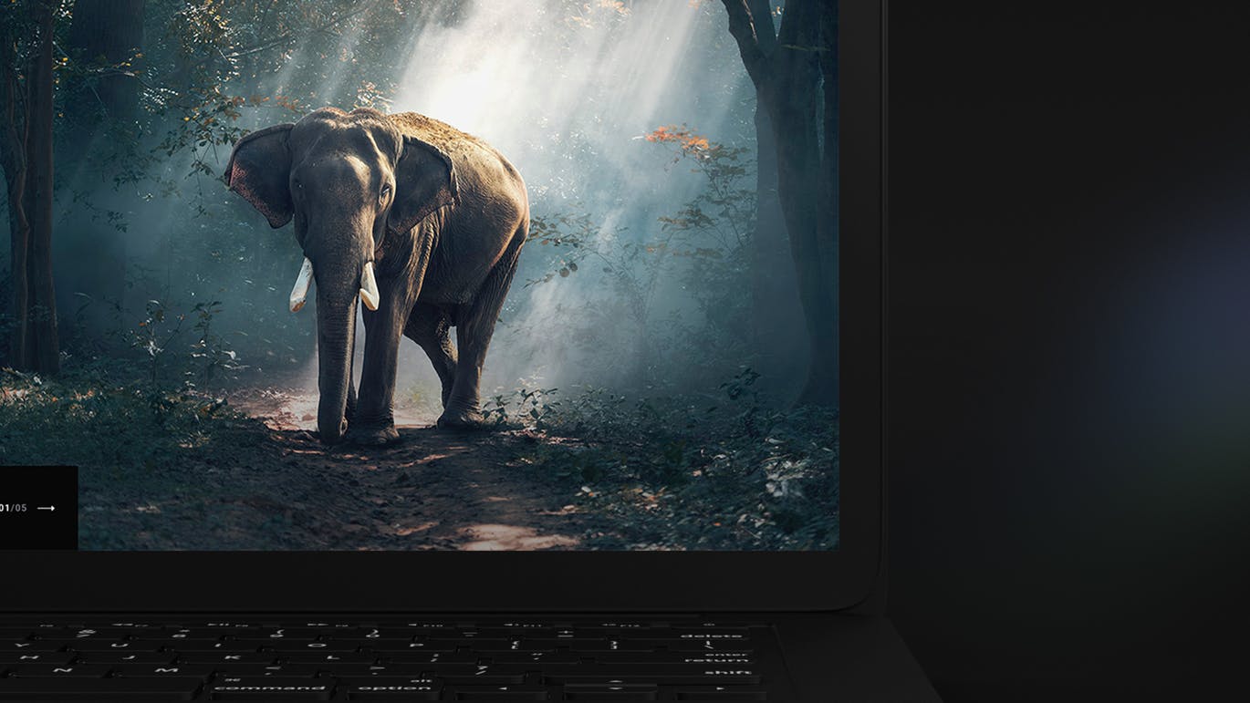 黑色超级笔记本屏幕预览样机模板 Black Laptop Mockup插图(14)