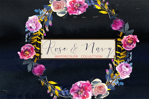 水彩玫瑰牡丹剪贴画 Watercolor Roses Peonies Clipart插图(7)