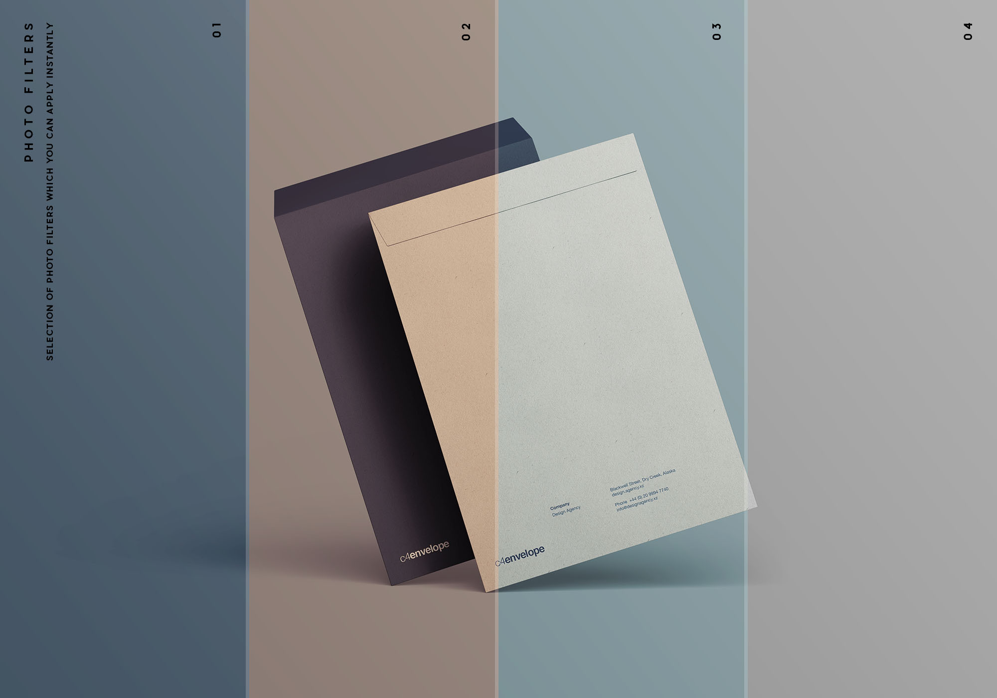C4标准尺寸信封设计图样机 C4 Envelope Mockup插图(9)
