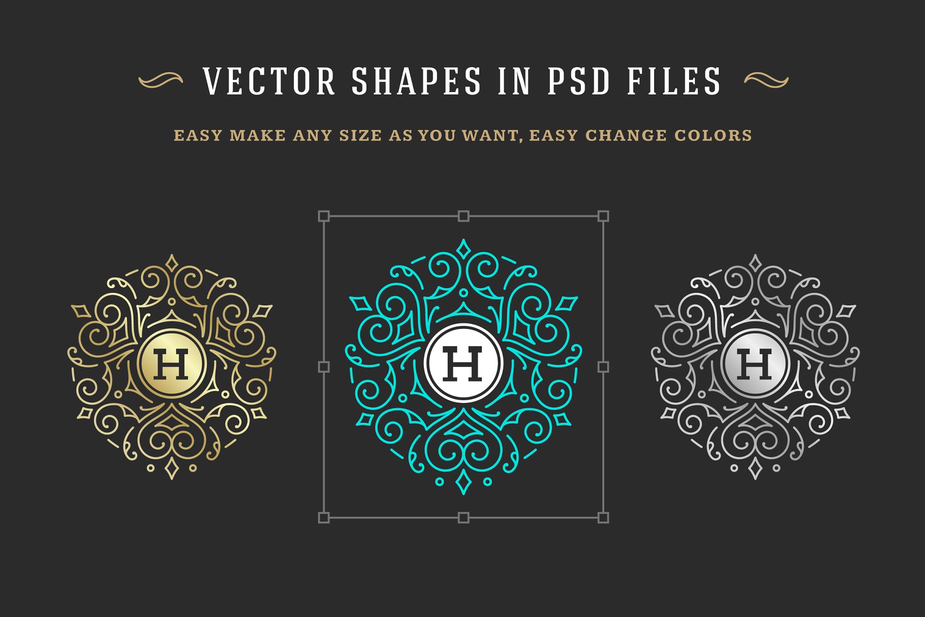 50个奢华装饰Logo及徽章  50 Ornament logos & badges插图(7)