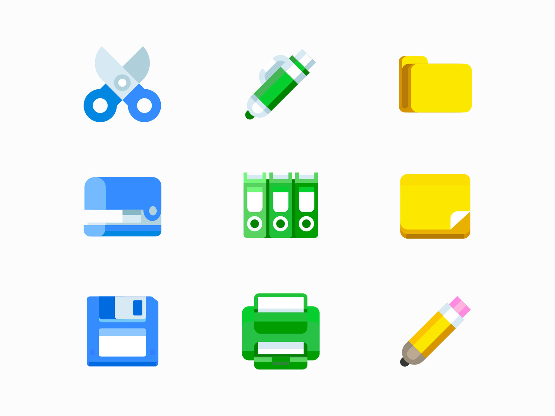 办公工具扁平图标