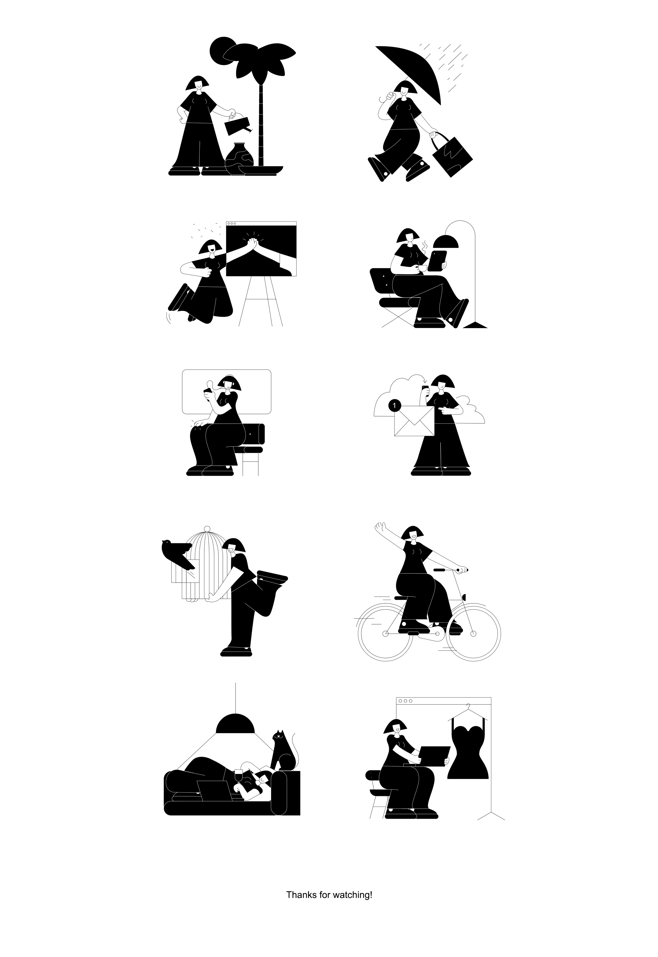 素材库下午茶：高品质时尚的人物角色矢量插画合集插图(2)