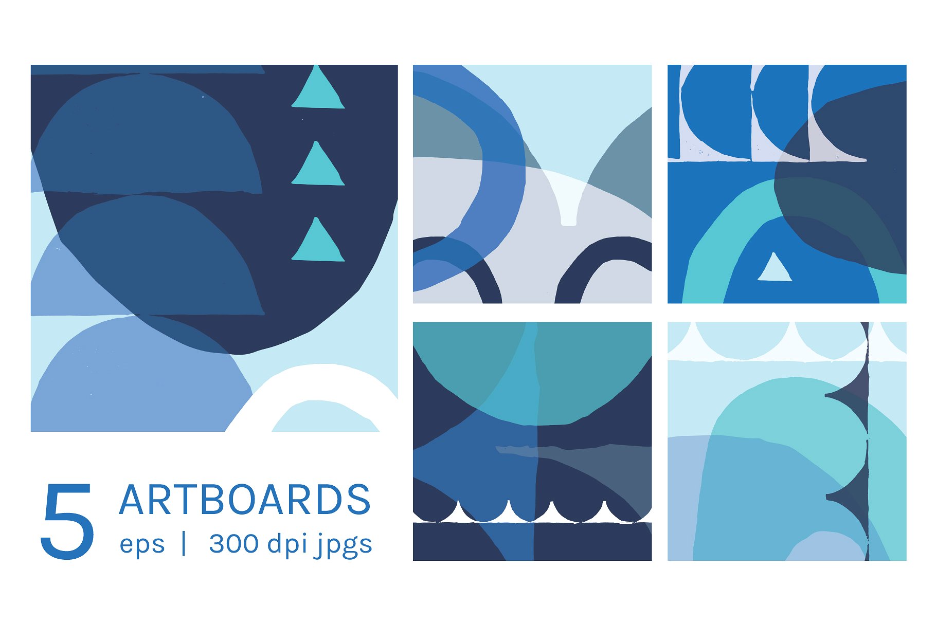 抽象现代海滨蓝半圆设计图案 Modern Seaside | Designs + Patterns插图(3)