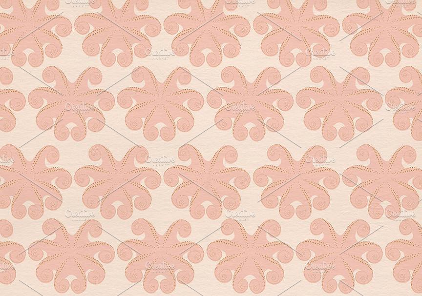 玫瑰金水生植物图案纹理 Pearl Divers: Rose Gold Aquatics插图(3)