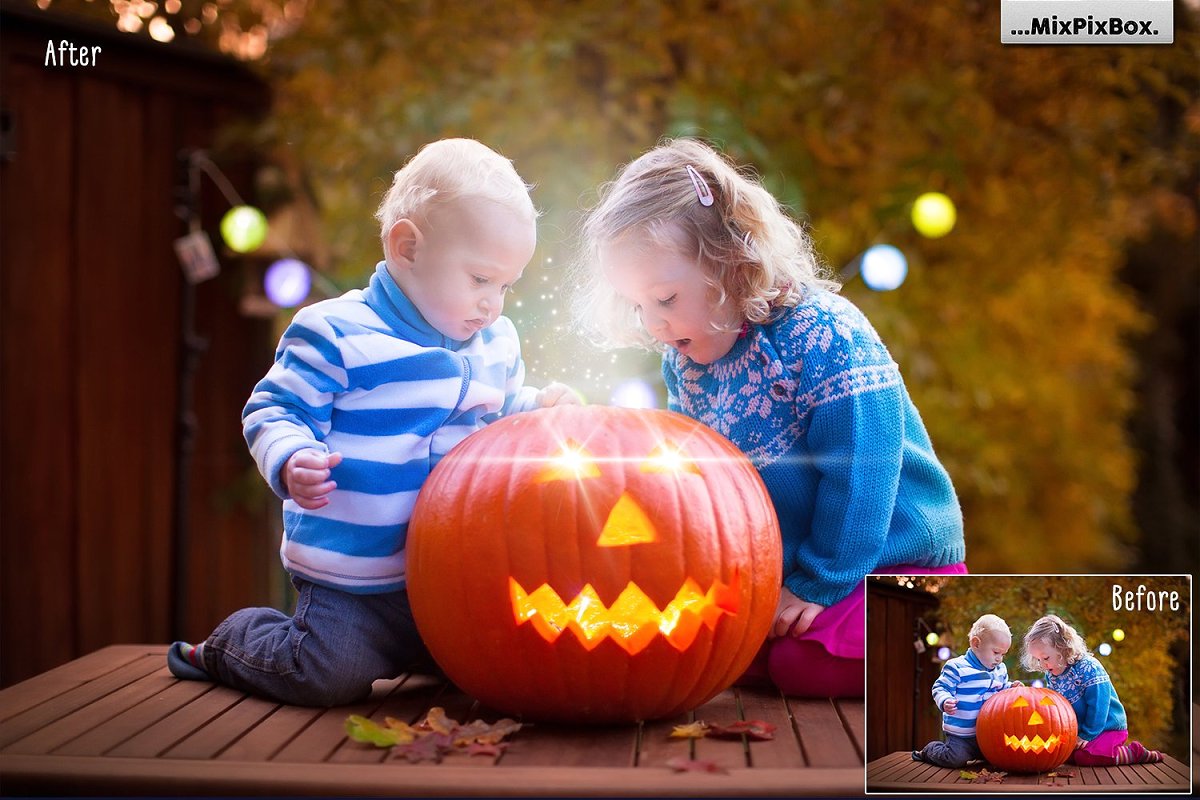 明亮温暖灯光照片叠层背景插图(3)