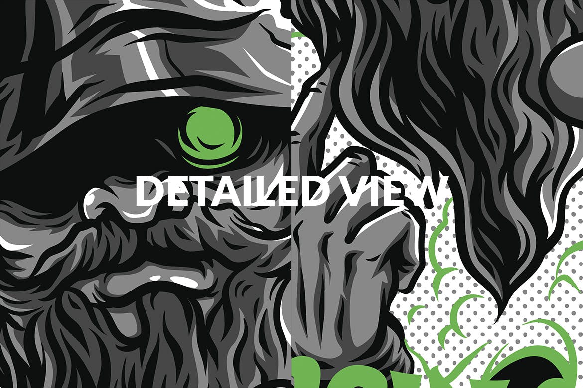 黑帮头目T恤印花图案设计模板 Uncle High! T-Shirt Design插图(3)