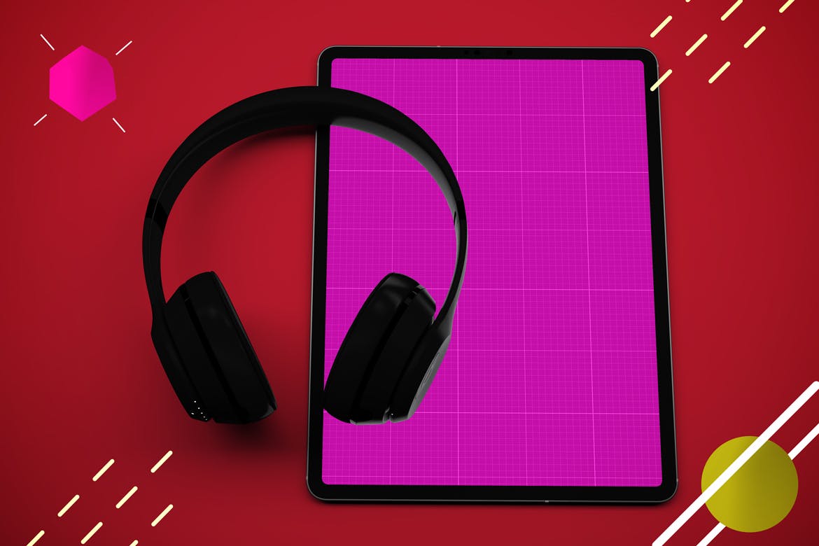 抽象设计风格iPad Pro平板电脑APP设计屏幕预览样机 Abstract iPad Pro Music App插图(9)