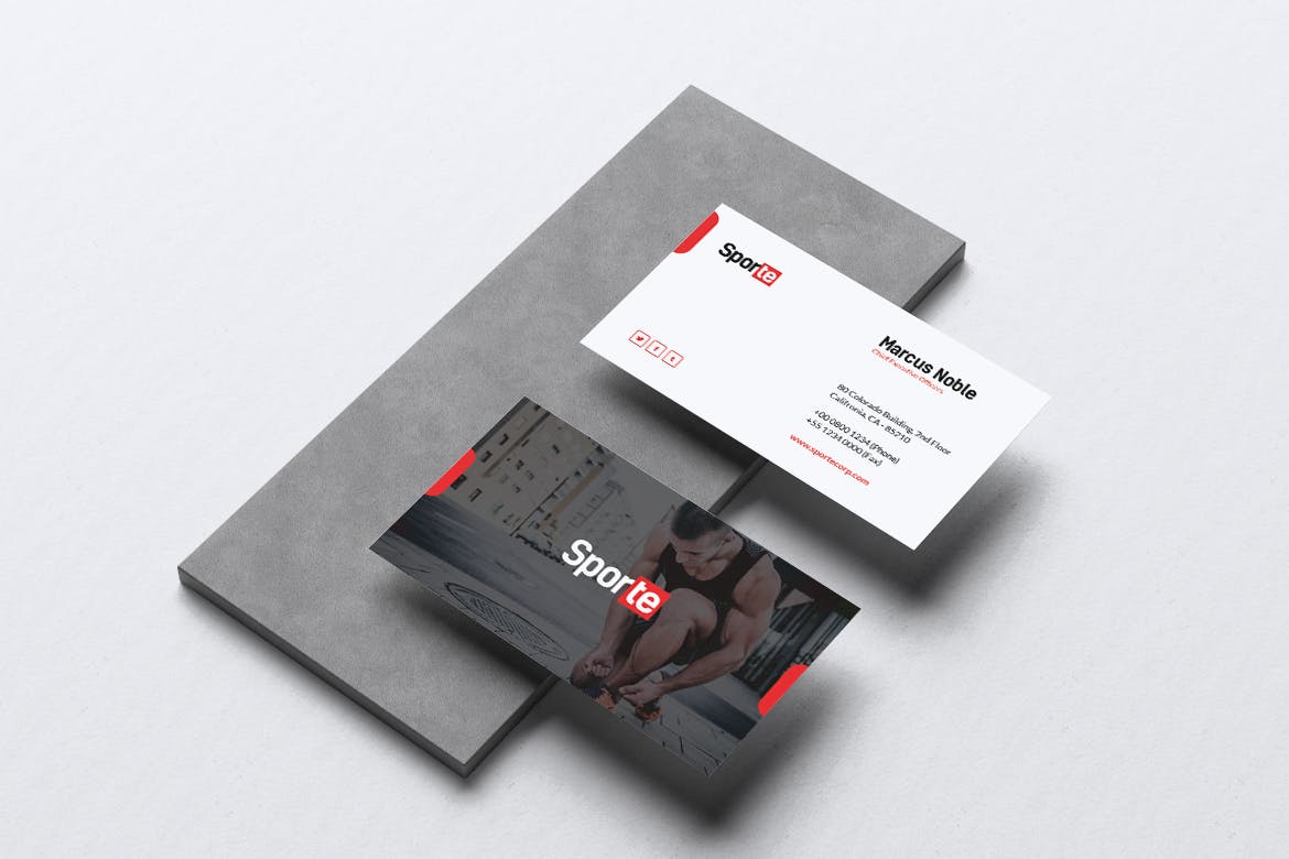 健身体育运动俱乐部传单&素材库精选名片模板 SPORTE Sport Fitness & Gym Flyer & Business Card插图(2)