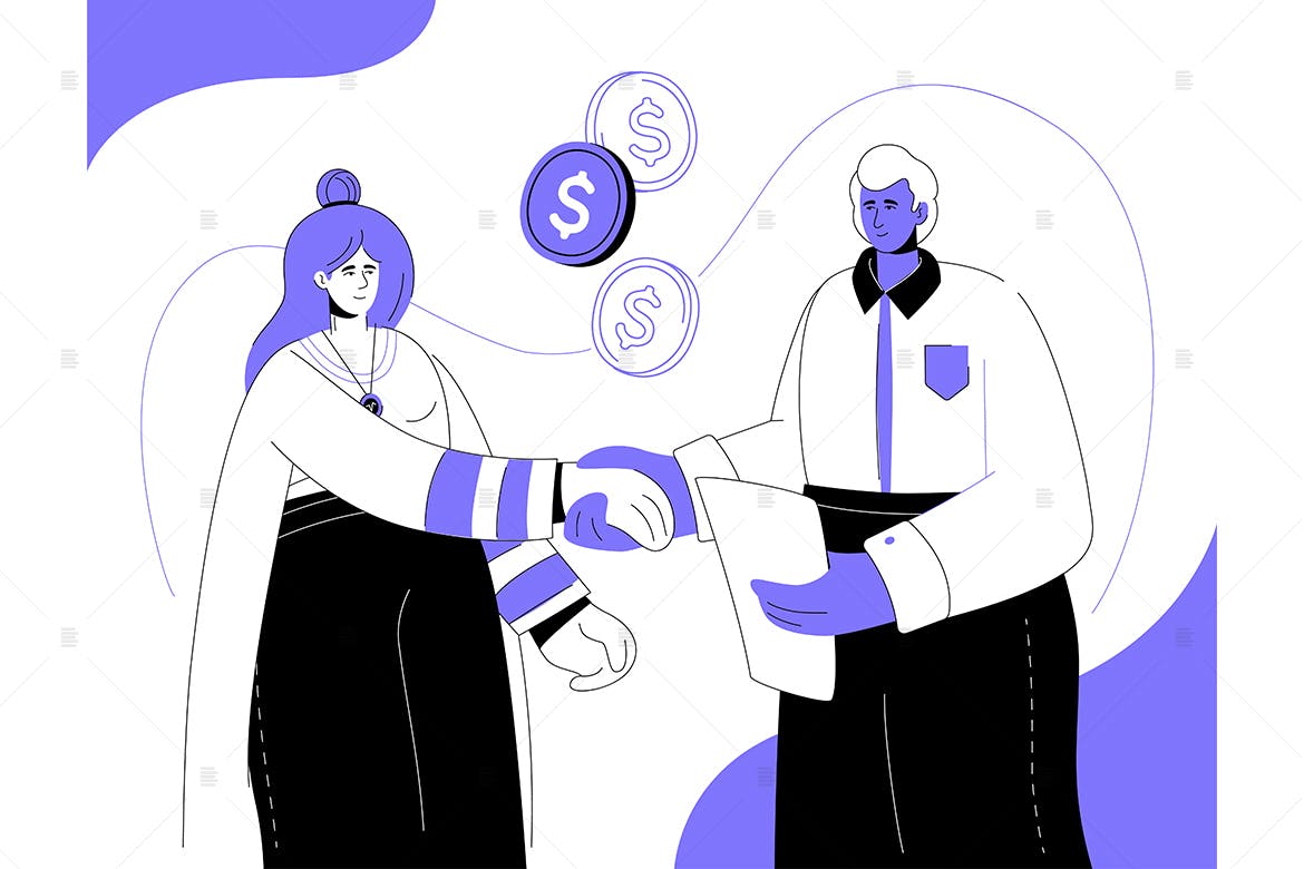 财务关系扁平设计风格矢量插画素材库精选 Financial relations – flat design illustration插图(1)