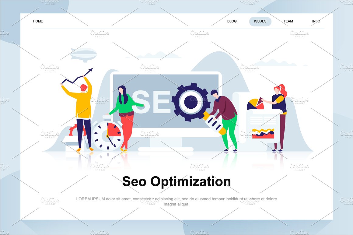 现代化扁平设计理念Web仪表盘登录页面模板 Landing Page Templates插图(7)