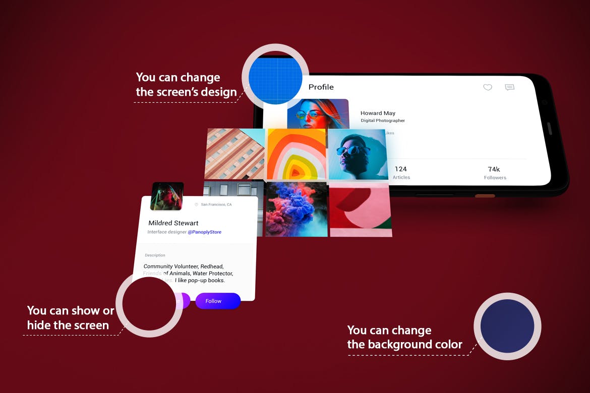 谷歌Pixel 4手机屏幕预览效果图素材库精选样机v2 Pixel 4 Mockup V.2插图(2)