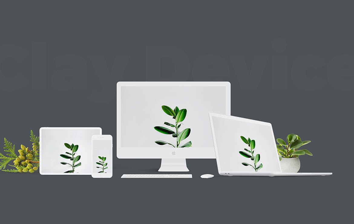 响应式网页设计效果预览设备素材库精选样机 Responsive Clay Device Mockup 3.0插图(1)