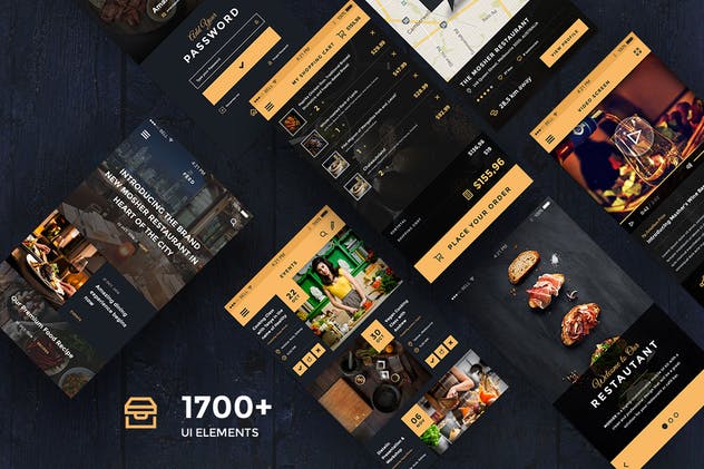 餐厅&咖啡厅美食主题APP UI套件 Mosher – Restaurant Mobile App UI Kit插图(4)