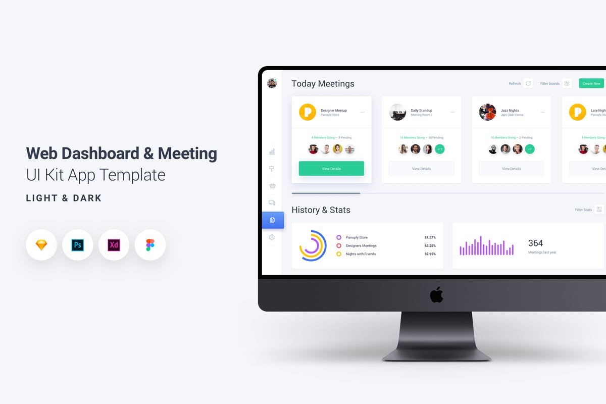 Web网站网络会议平台管理后台设计UI套件 Web Dashboard & Meeting UI Kit App Template 8插图