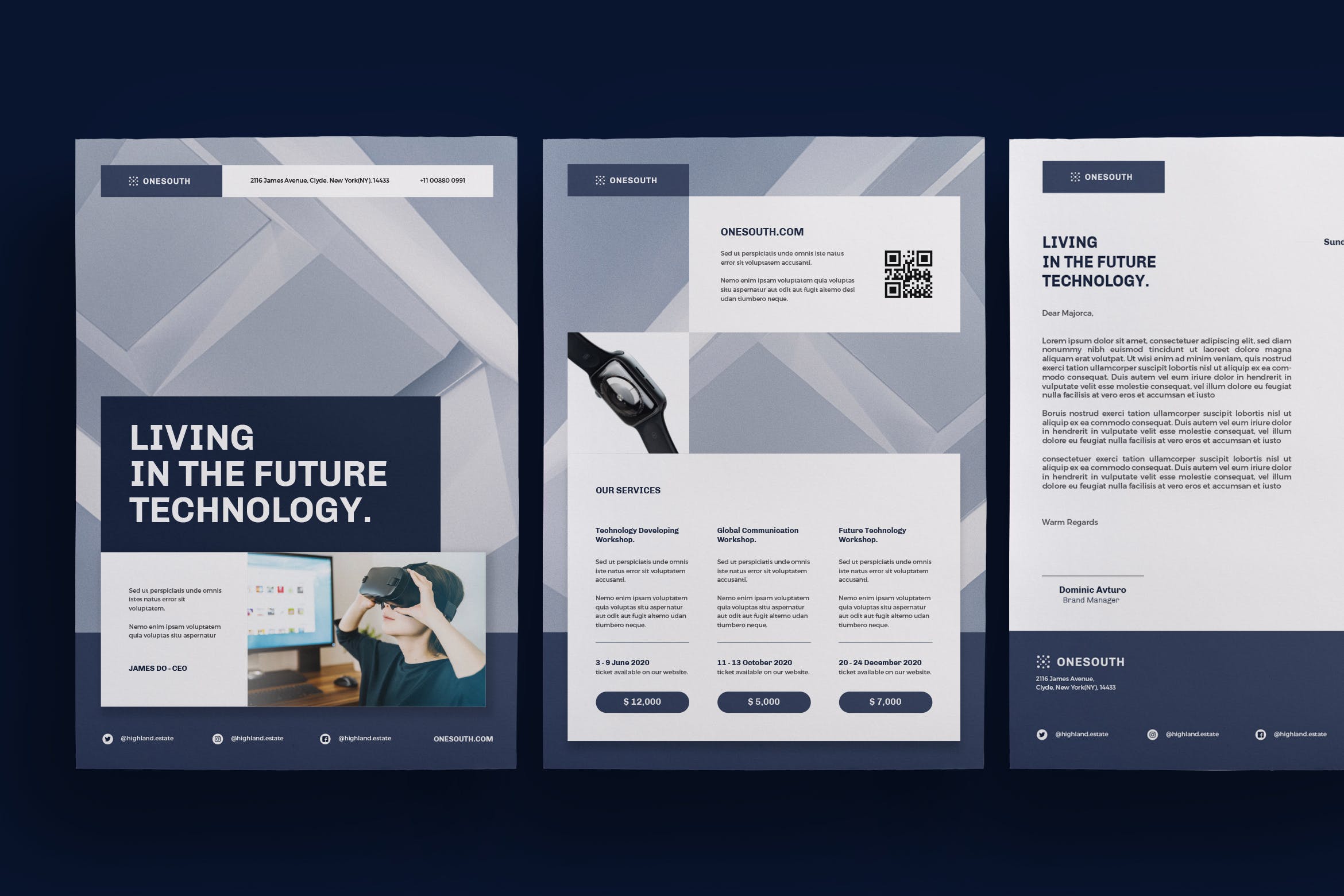 科技公司简介传单设计模板 Corporate Flyer插图