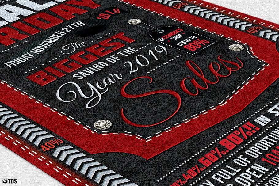 黑色星期五购物促销PSD广告模板 Black Friday Flyer PSD插图(5)