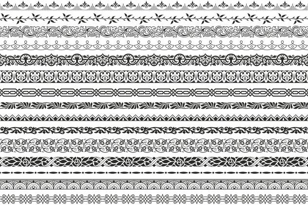 15款经典矢量边框图案花纹v2 15 Vector Border Patterns Classic Style Volume 2插图(1)
