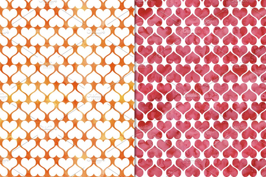 暖色水彩波尔卡圆点图案素材 Warm Watercolor Polka Dot Patterns插图(1)