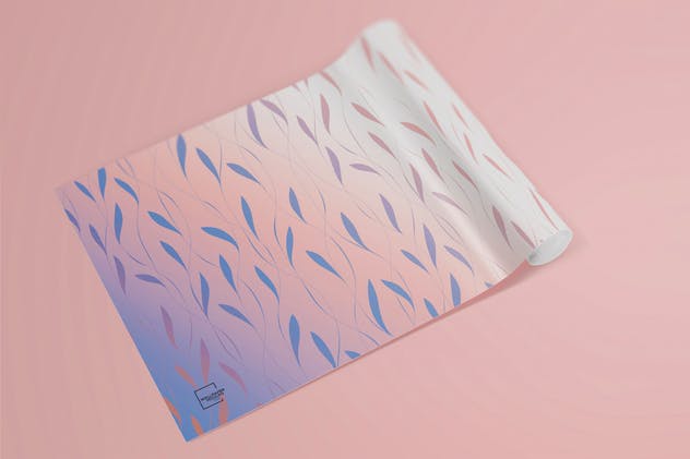 墙纸设计卷轴PSD样机1 Wallpaper Rolled PSD Mockups 01插图(5)