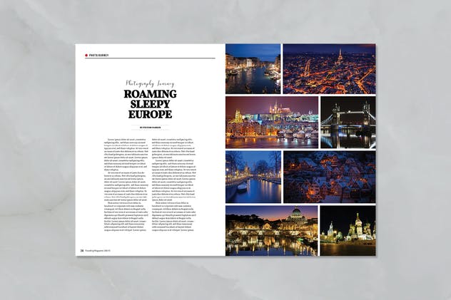 旅行风景主题杂志排版模板 Traveling Magazine插图(9)