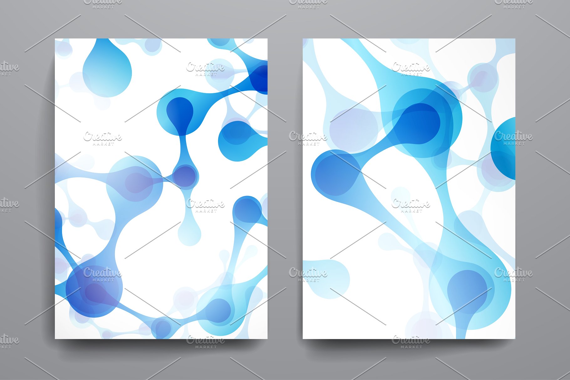 DNA图形风格小册子模板 Set of brochures in DNA style插图(1)