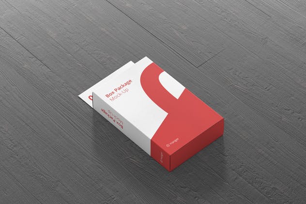 扁平矩形挂耳纸盒包装盒样机 Package Box Mockup – Flat Rectangle with Hanger插图(6)
