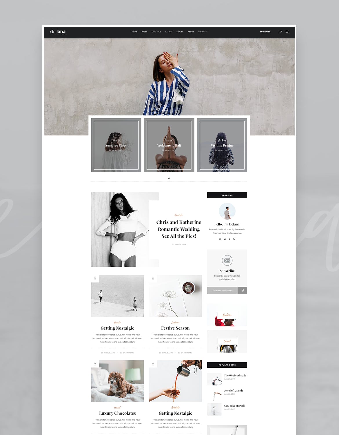 极简设计风格个人博客网站设计PSD模板 De Lana – Personal Blog PSD Template插图(4)