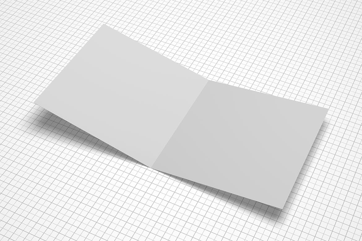 对折页传单/邀请卡设计多角度预览样机模板 Bifold Brochure/Greeting Card Mockup插图(2)