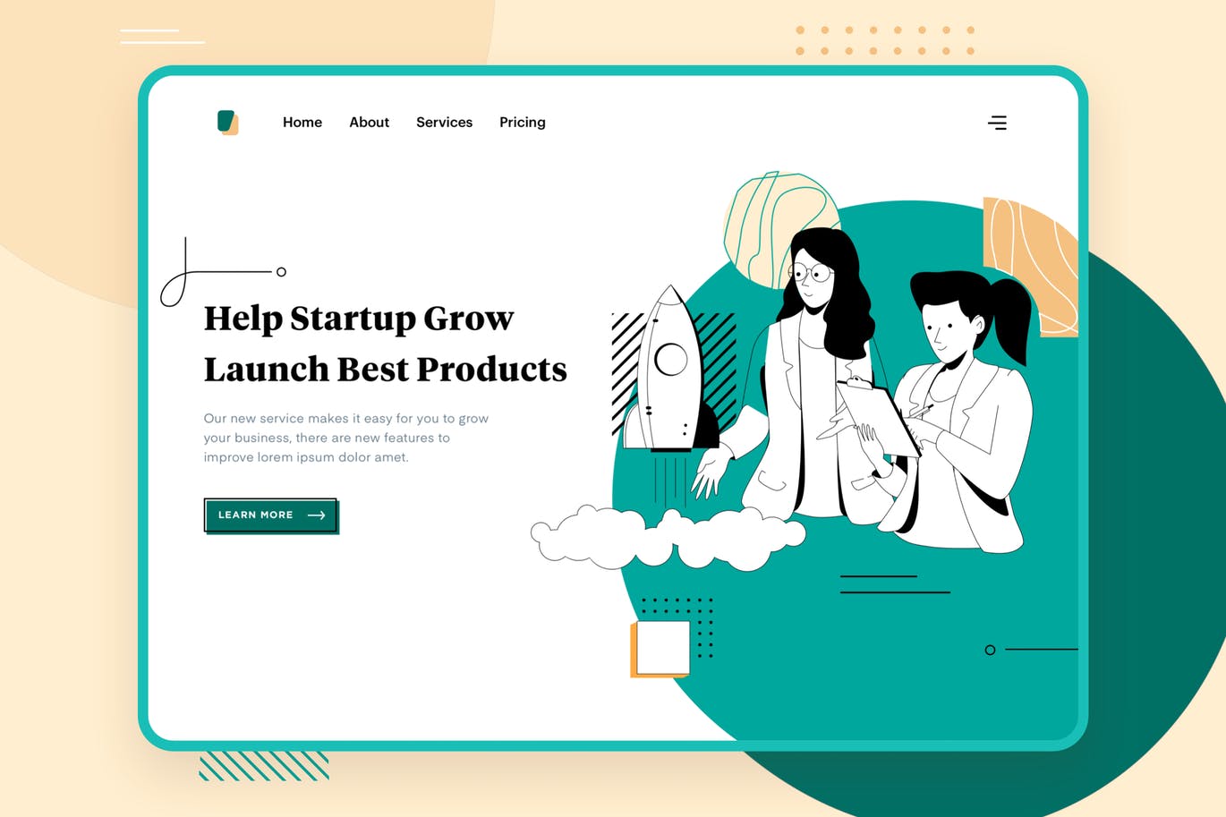 项目启动主题网站设计矢量插画设计素材 Liner – Startup插图