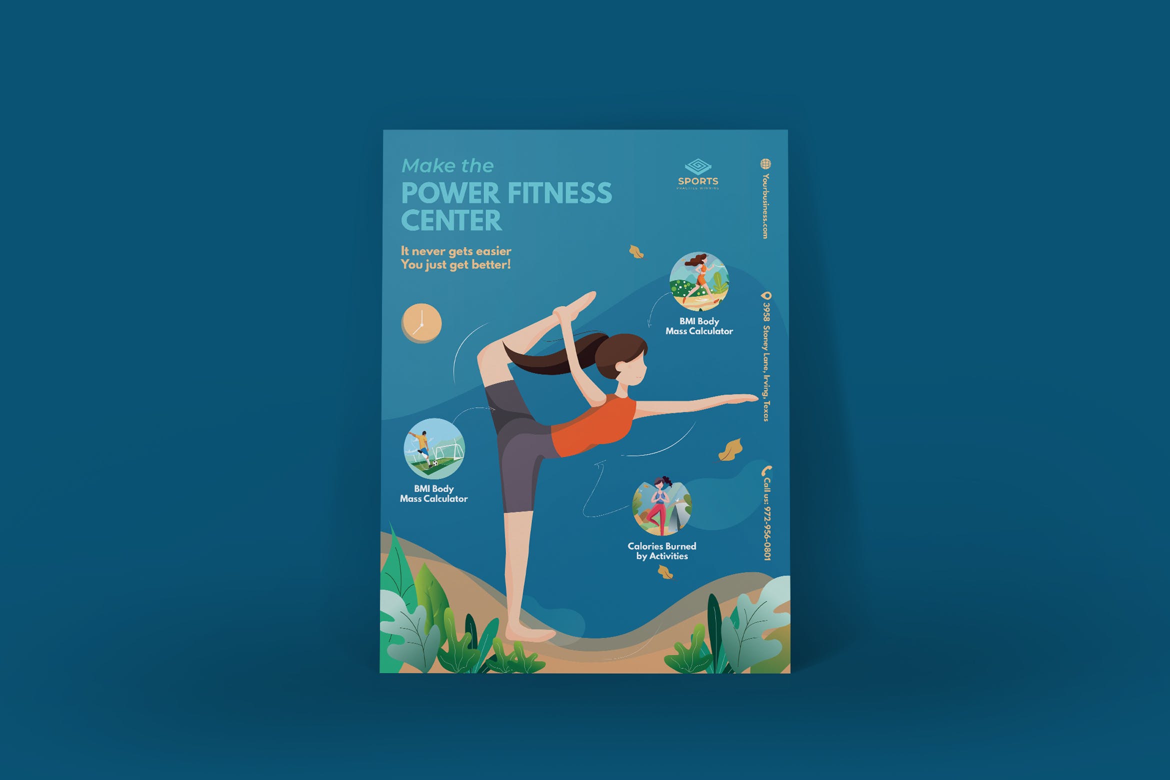 体育活动主题插画海报PSD素材素材库精选模板 Sport Activities Poster Illustration Template插图