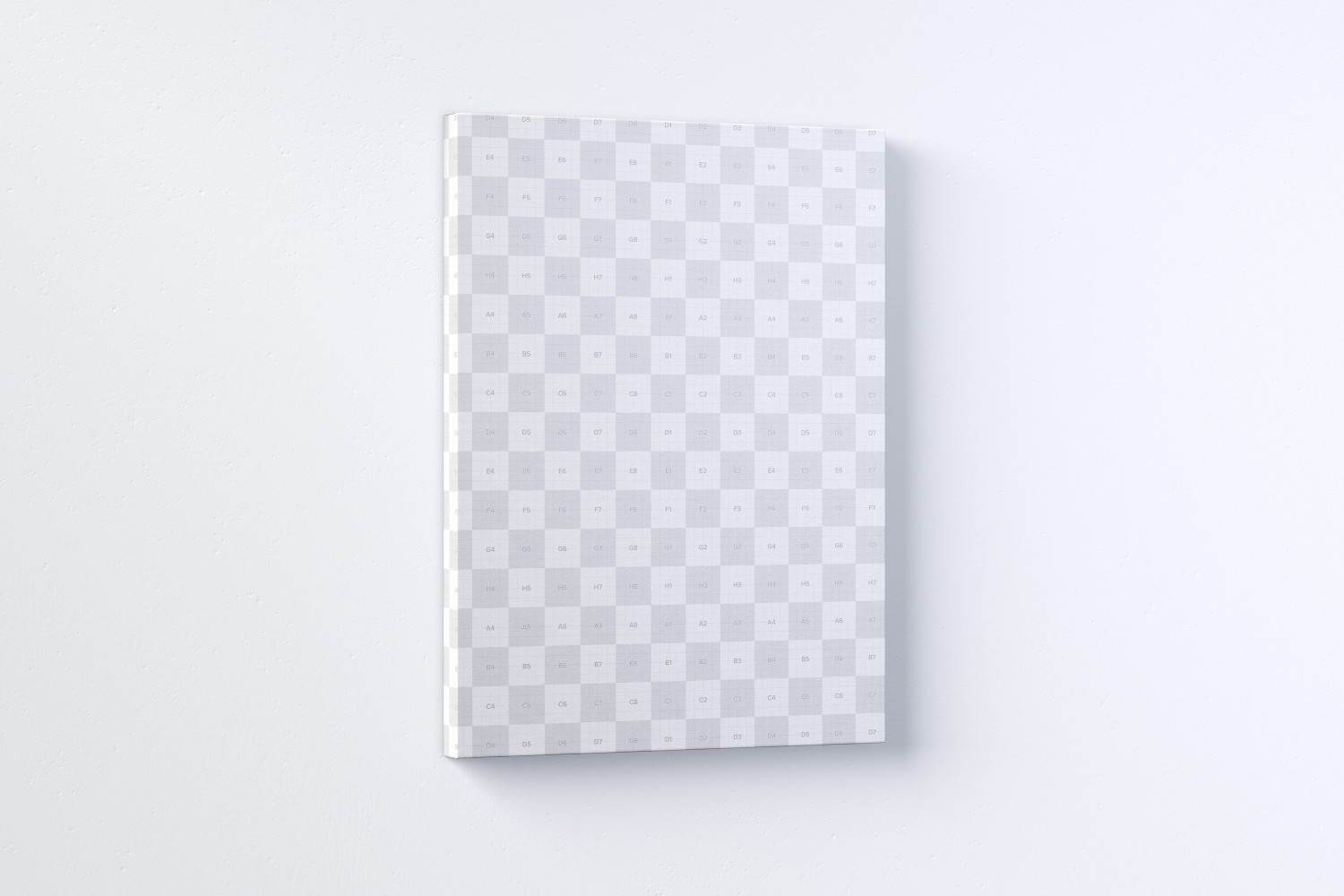 3:4比例肖像油画展示左视图样机素材库精选 3:4 Portrait Canvas Mockup Hanging on Wall, Left View插图(1)