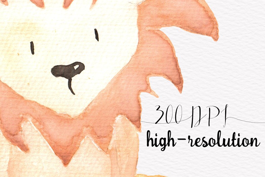 可爱的手绘水彩动物剪贴画合集 Watercolor Cute Animals set插图(2)