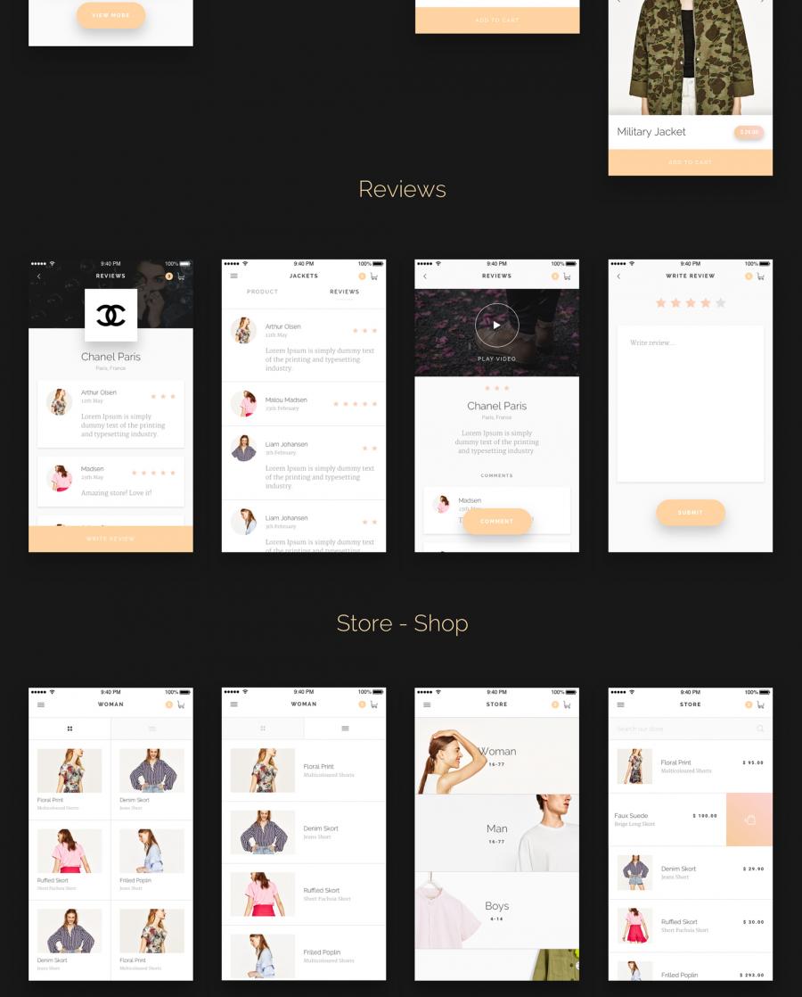高端时尚的精品APP UI KITS套装下载[For Sketch]插图(10)
