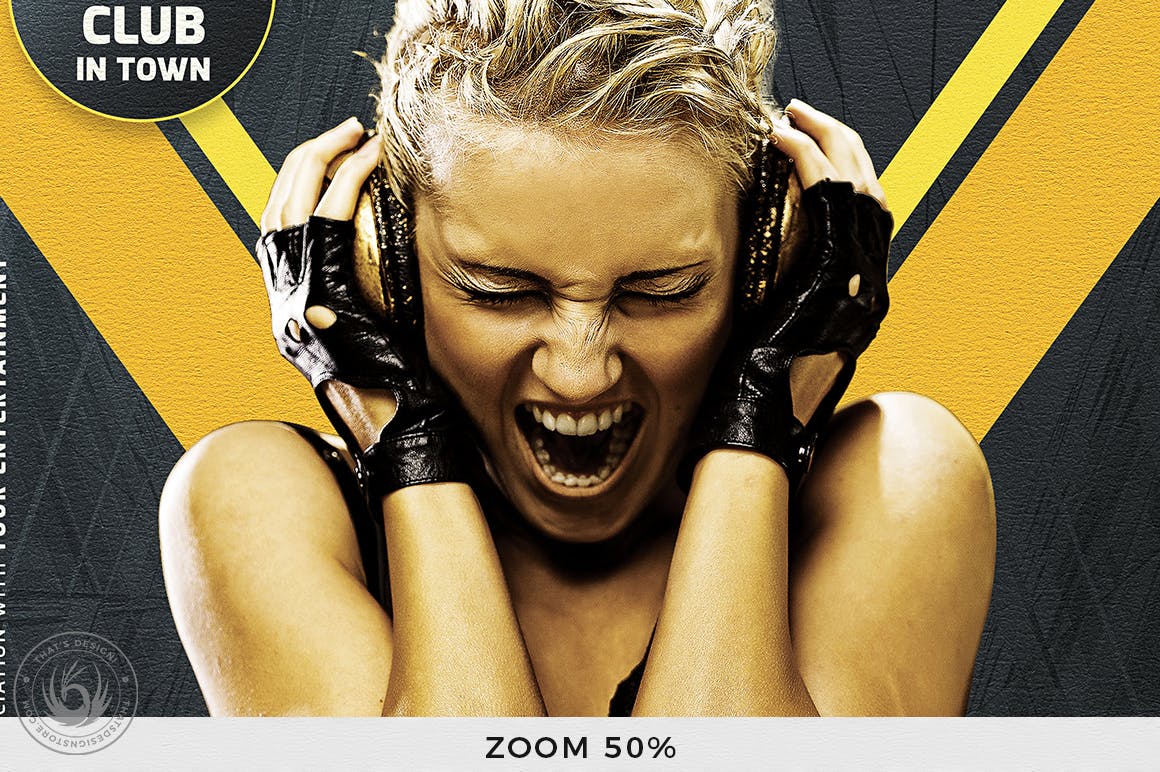 时尚震撼的夜店JI派对party宣传单DM海报设计模板插图