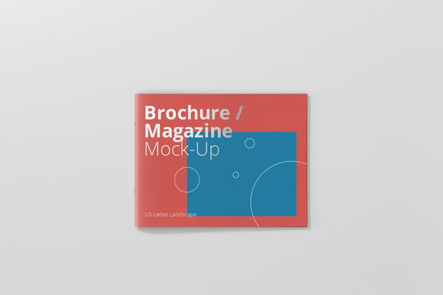 横版企业画册/宣传册/折页传单封面设计图样机素材库精选 US Letter Landscape Brochure / Magazine Mock-Up插图(9)