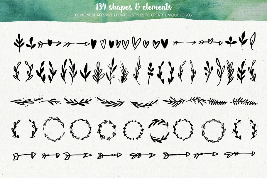 水彩风格Logo预设模板合集 Premade watercolor logo creator插图(5)