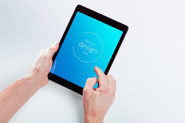 平板电脑APP&网站设计演示样机模板 Isolated Tablet Mock-up插图(8)