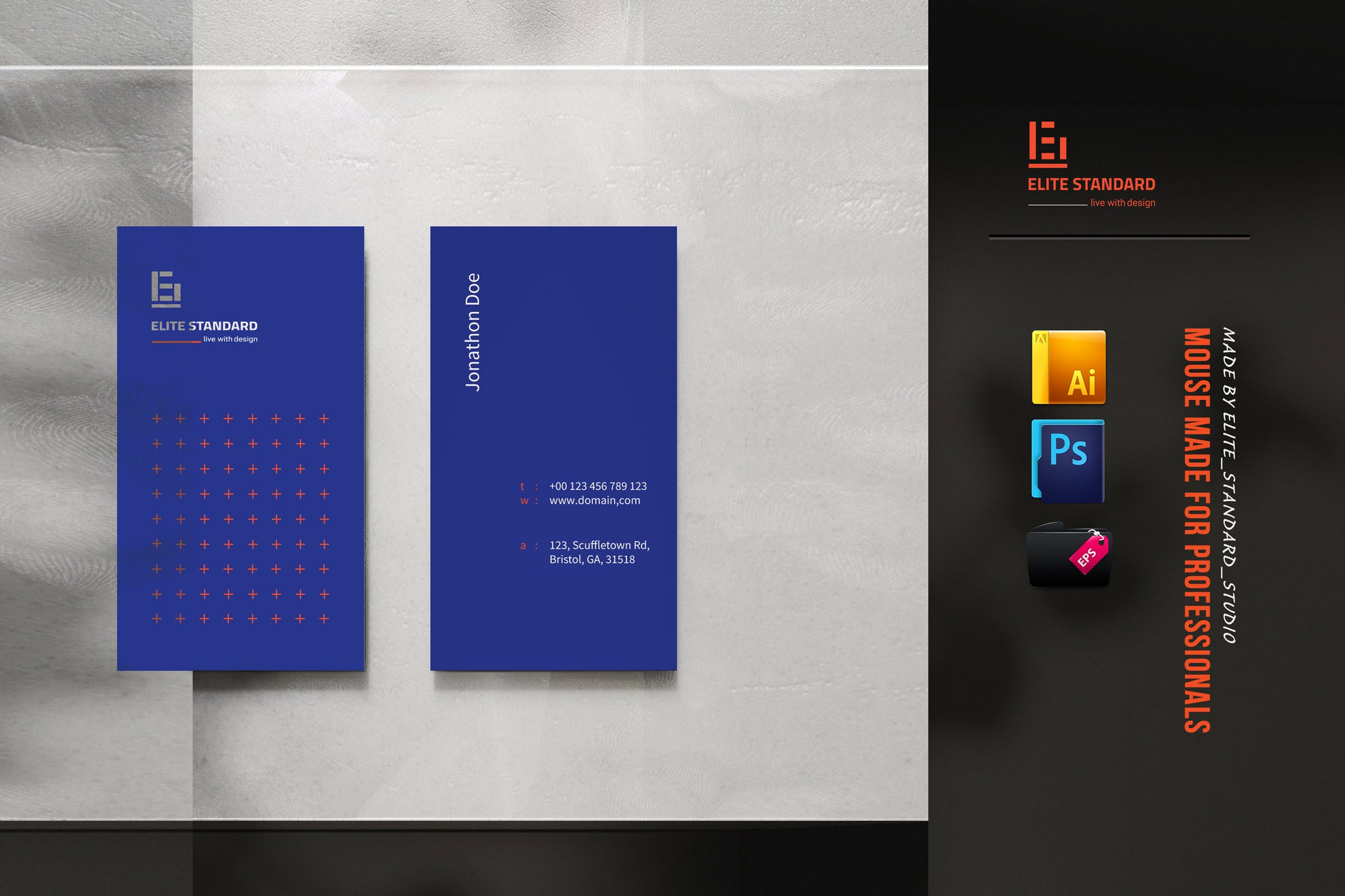 十字底纹单色设计风格高端名片模板 creator Business card插图