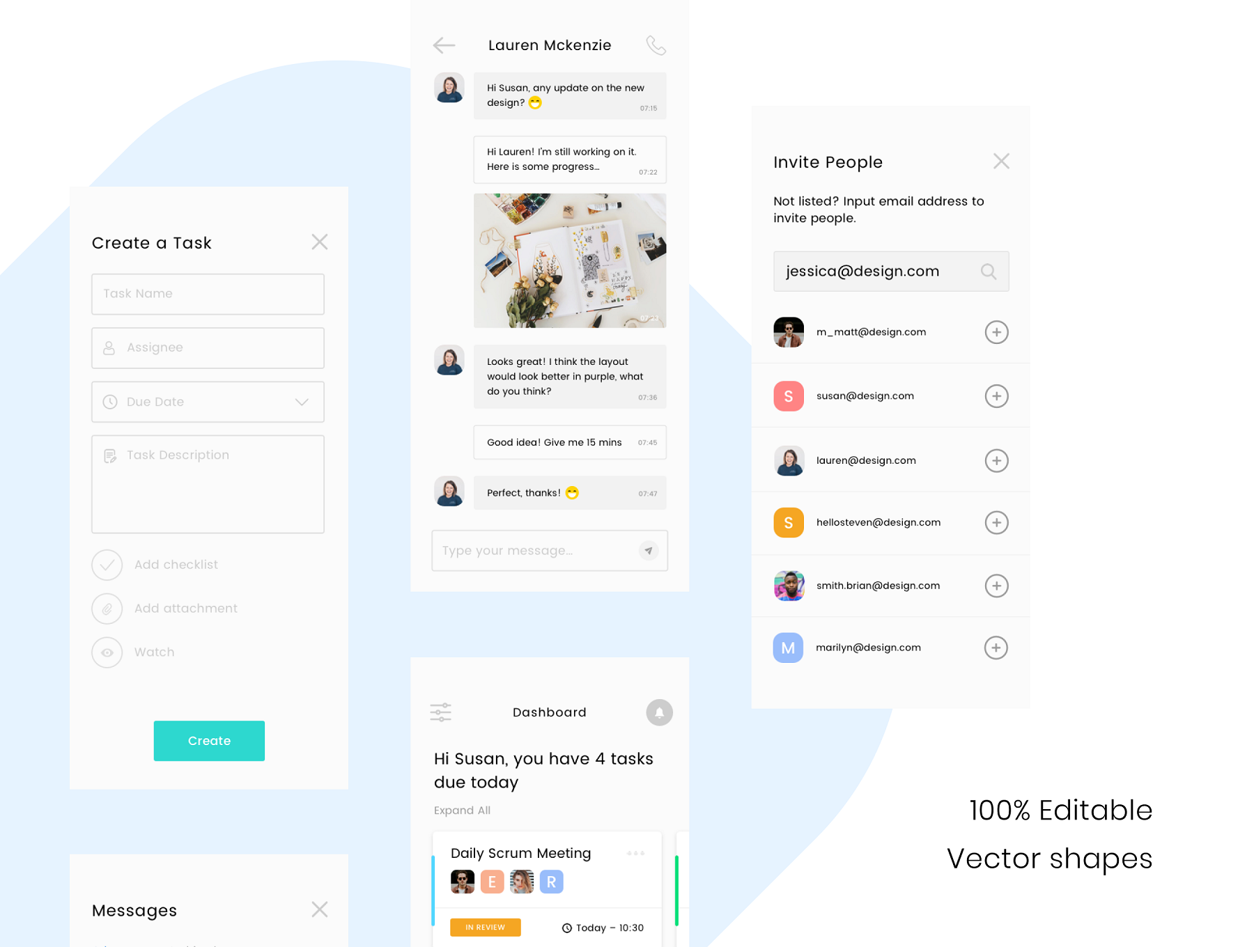 素材库下午茶：简单多功能任务管理工具APP UI KIT套装下载[Sketch]插图(3)