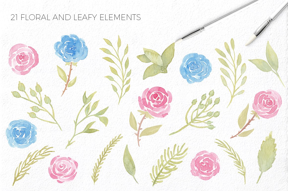 情人节浪漫水彩插画素材[JPG,PNG]插图(2)