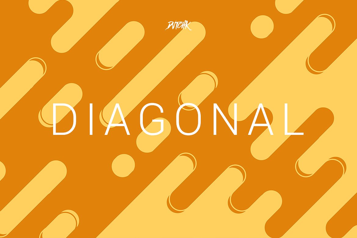 圆角线条背景纹理v04 Diagonal | Rounded Lines Bgs | V04插图(1)