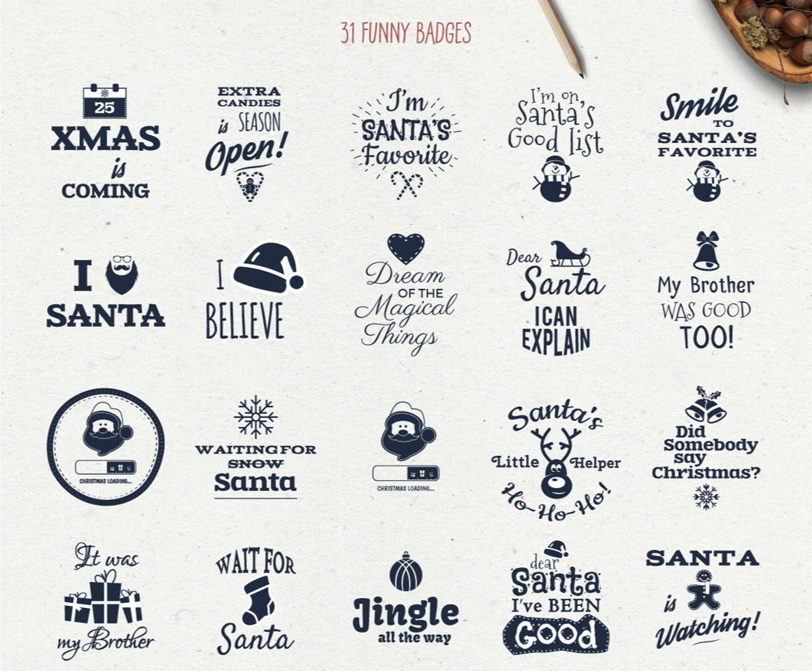 圣诞节主题设计素材包[1.07GB] Christmas Designs Mega Bundle, Retro Xmas Designs插图(10)