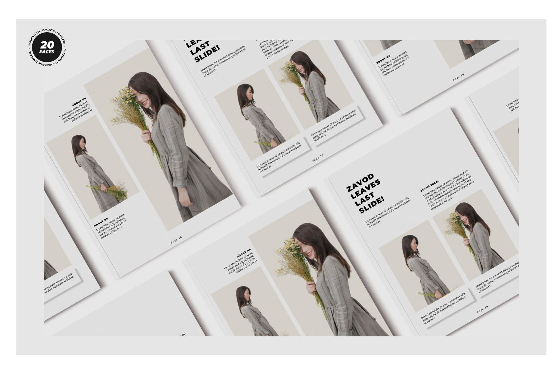 摄影/模特主题素材库精选杂志排版设计模板 ZAVOD Business Magazine Minimal Template – LS插图(1)